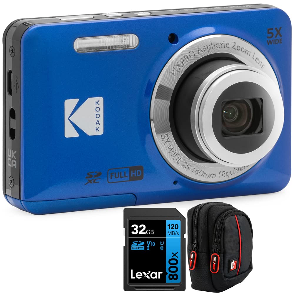 Amazon.com : Kodak PIXPRO FZ55 Digital Camera, Blue Bundle with